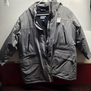 Lands' End Men's Gray Puffer Jacket